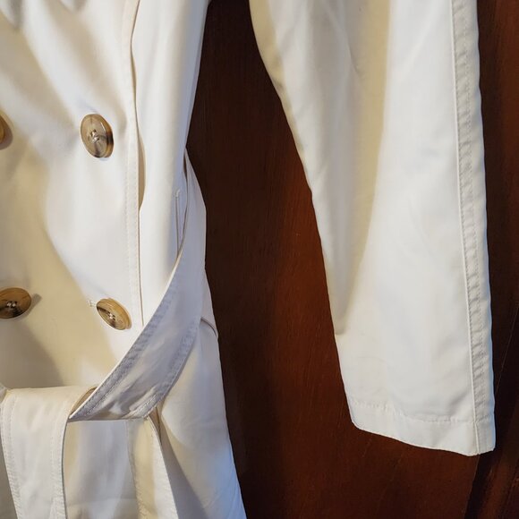 Women's PS London Fog White Trench/Rain Lightweight Jacket - Picture 5 of 9